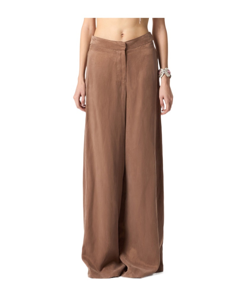 Blumarine Pants In Gabardine In Brown