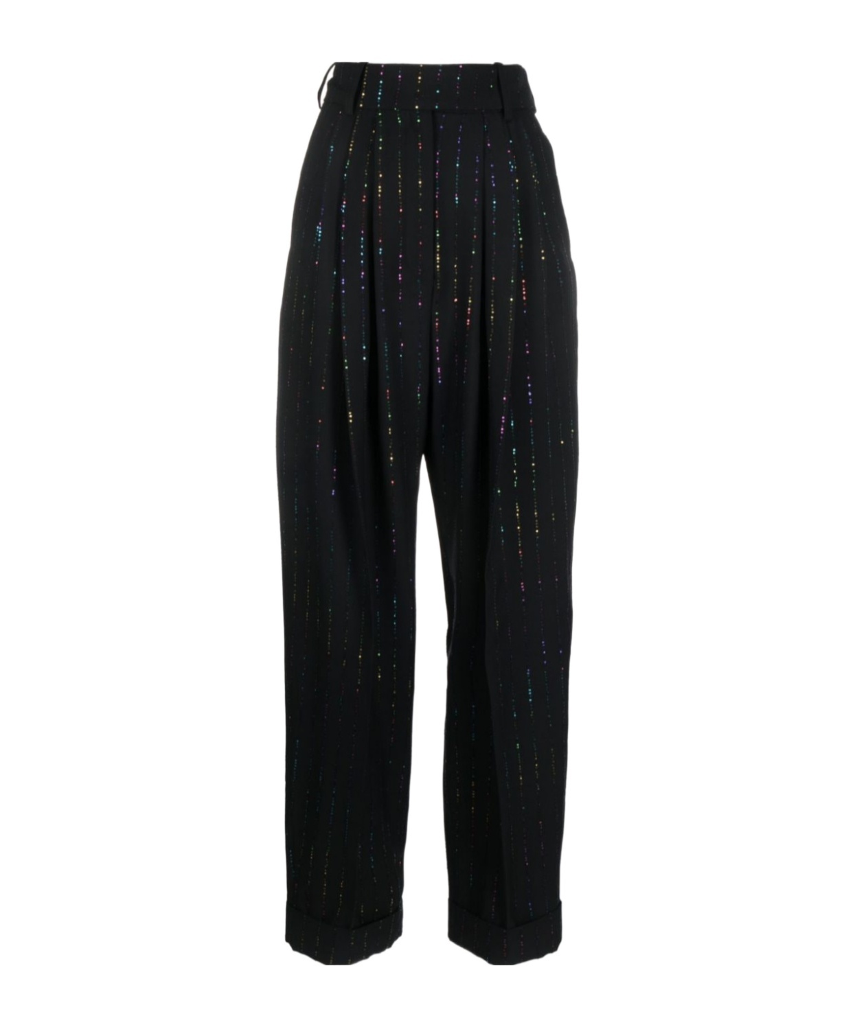 Alexandre Vauthier High-waist Paillette-embellished Trousers In Black