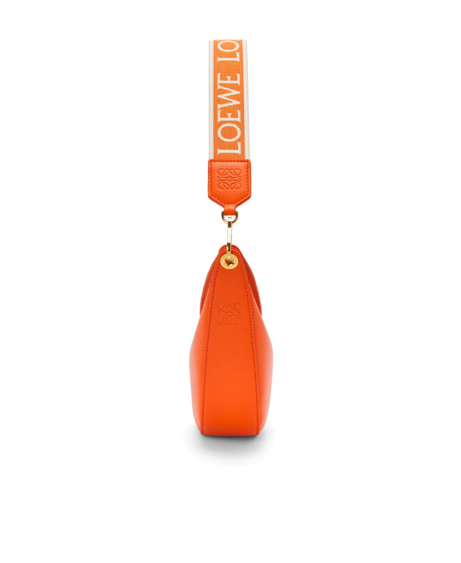 Loewe Small Luna Bag In Satin Calfskin And Jacquard In Orange