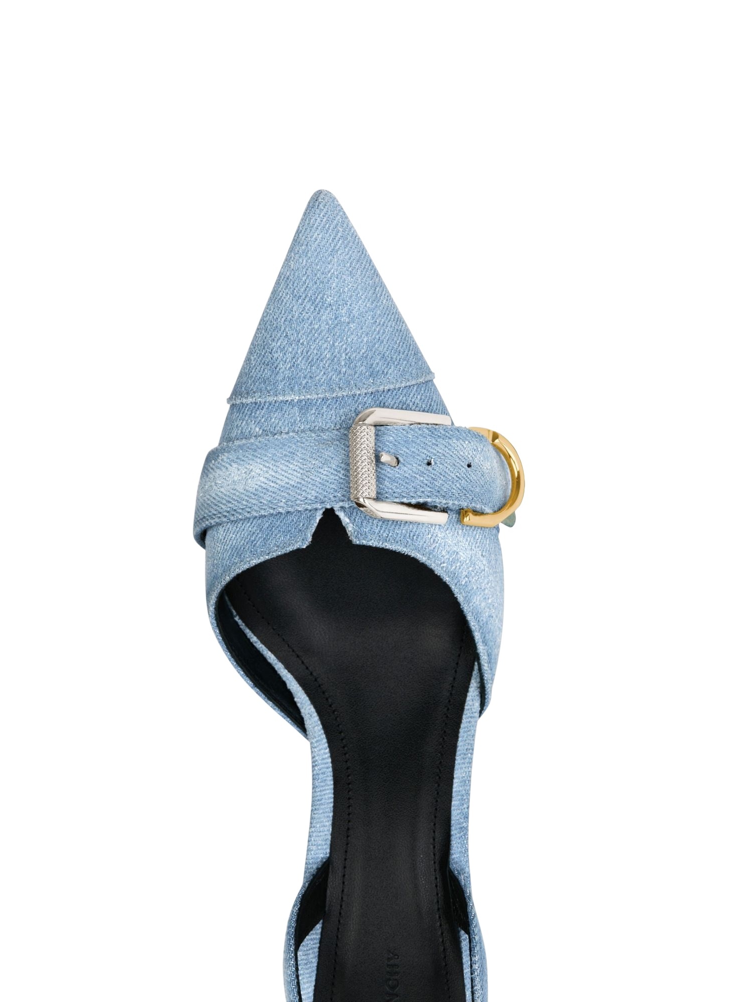 Givenchy Voyou Denim Buckle Slingback Pumps In Blue