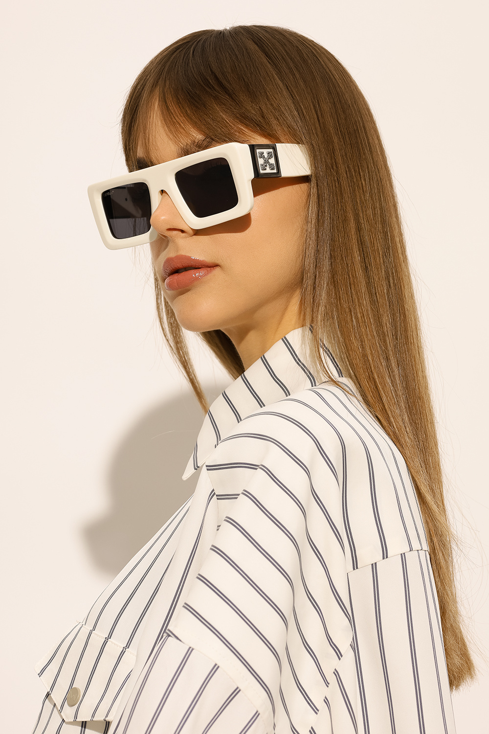 Off-white Leonardo Rectangle-frame Sunglasses In White