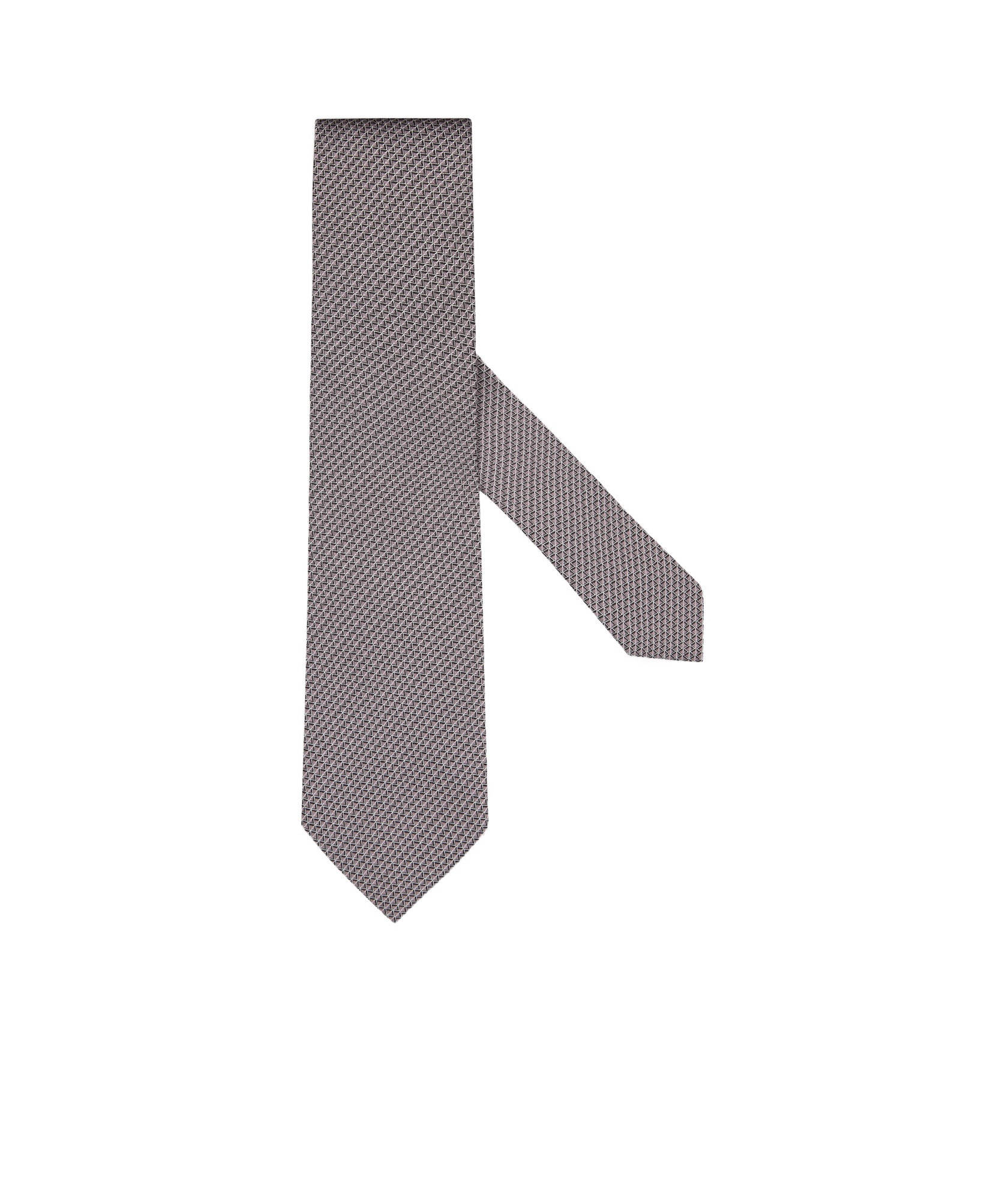Zegna Pink Silk Tie In Gray