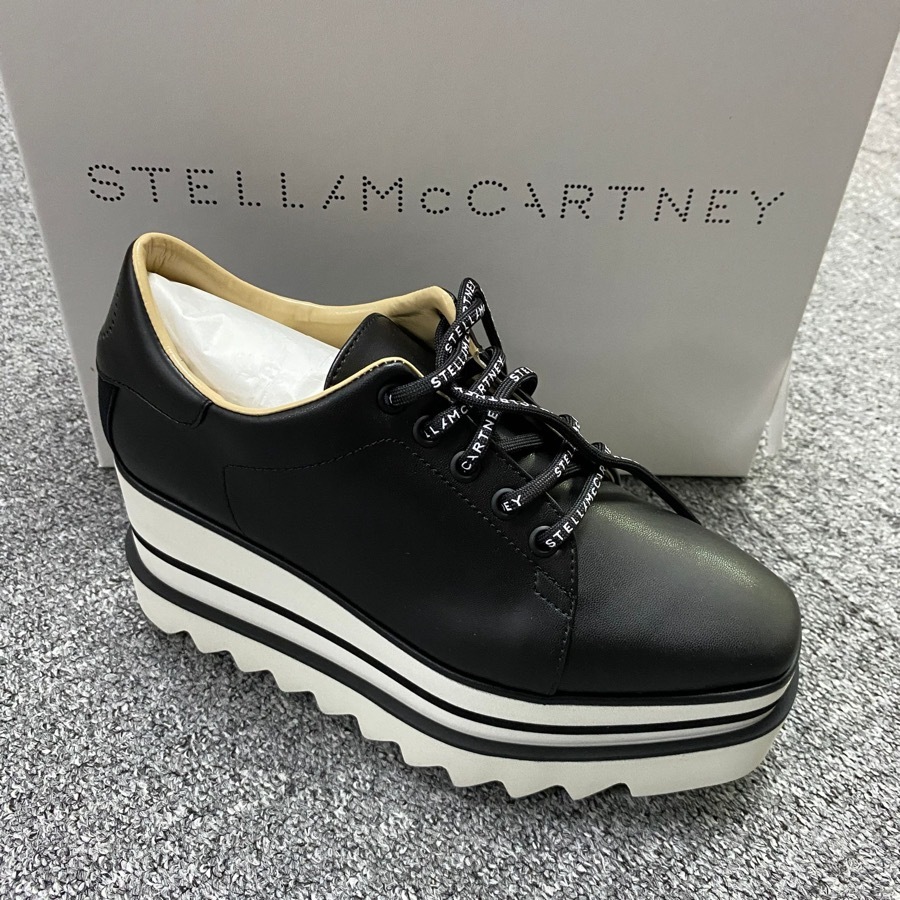 Stella Mccartney Stella Mc Cartney Logo Elyse Lace Ups In Black