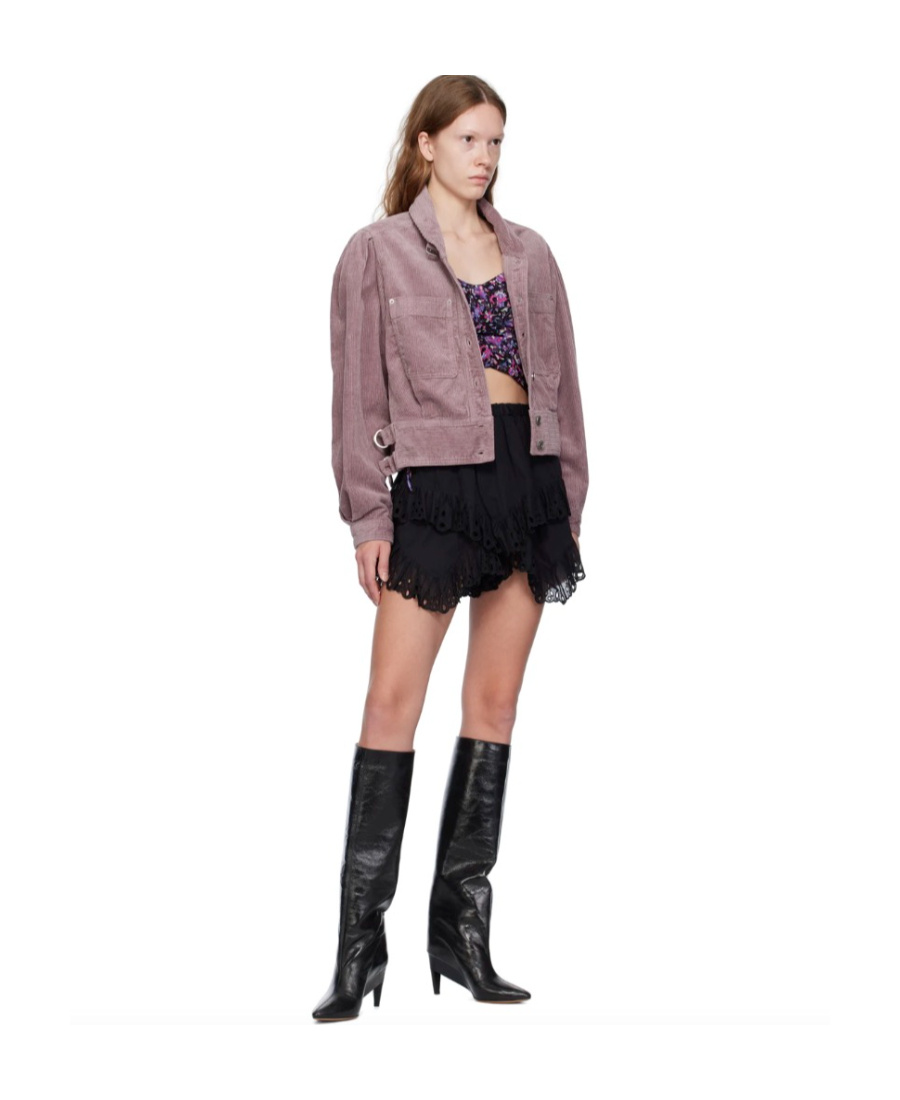Isabel Marant Étoile Long-sleeved Corduroy Casual Jacket In Gray