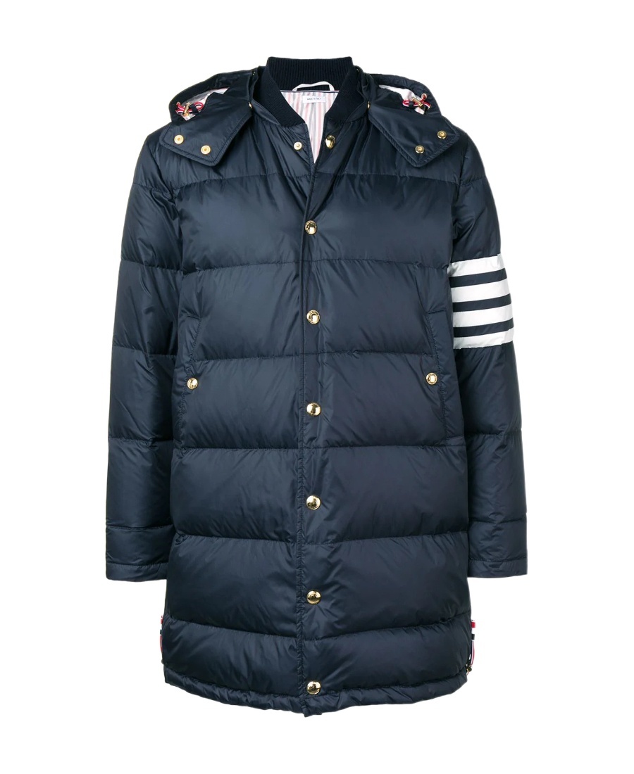 Shop Thom Browne 4-bar Matte Nylon Coat In Black