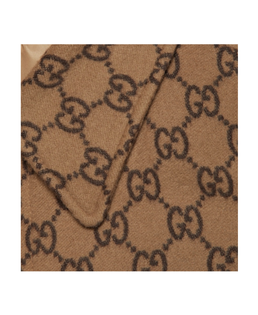 Gucci Men Beige Jacket With Classic Collar And Front Zip Closure In Gg Canvas Man In Brown