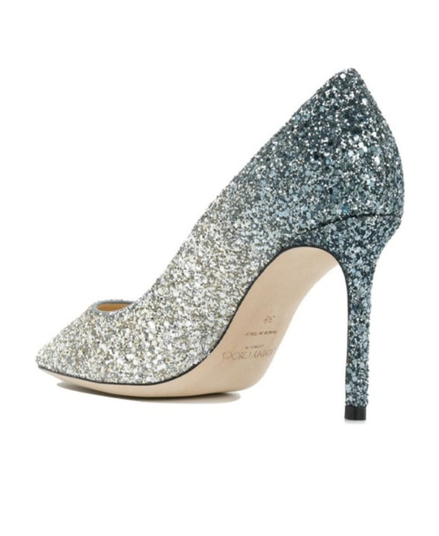 Jimmy Choo Romy Spring Onion Effect High Heels In Gray