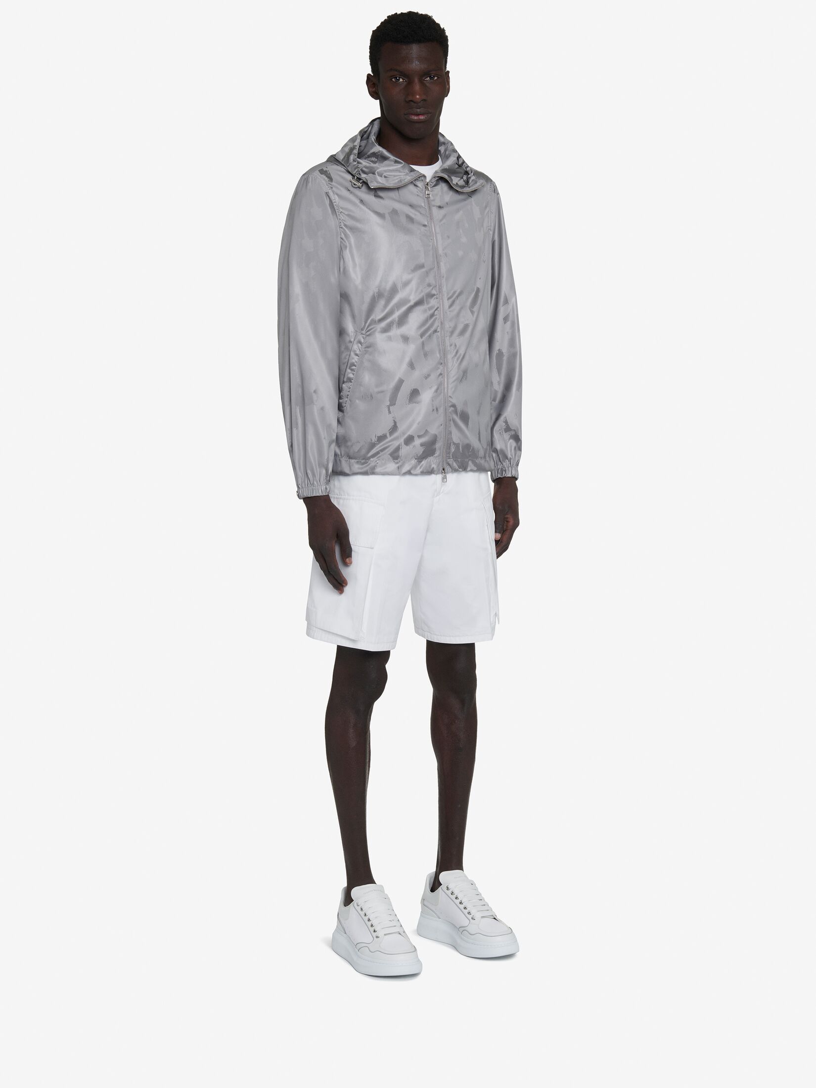 Alexander Mcqueen Graphic-print Drawstring-hood Jacket In White