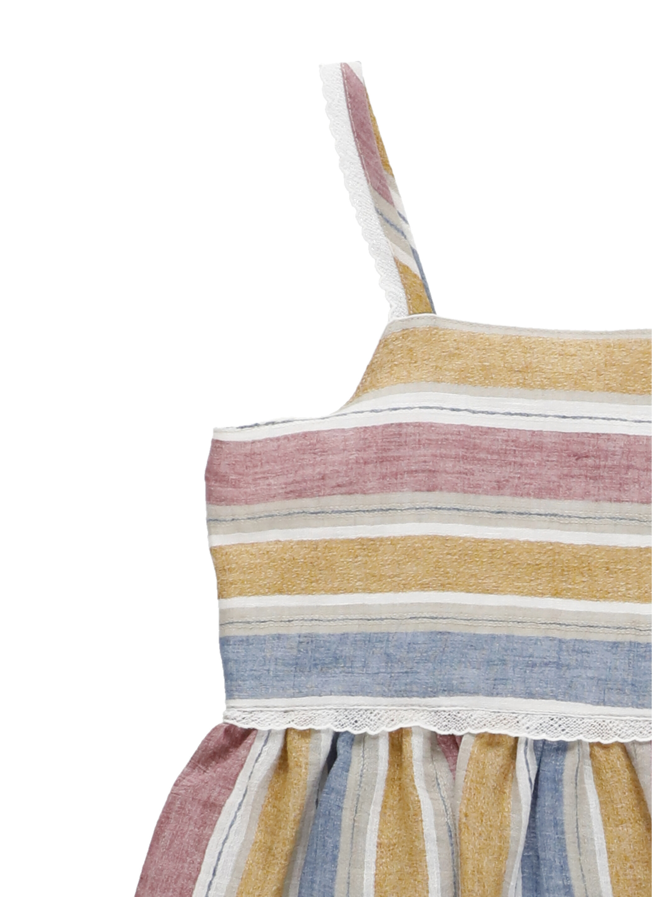 Il Gufo Striped Pleated Dress In Multicolor