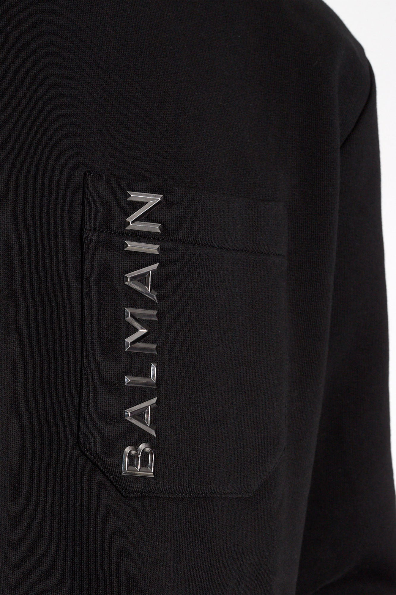 BALMAIN LOGO-LETTERING COTTON SWEATSHIRT 