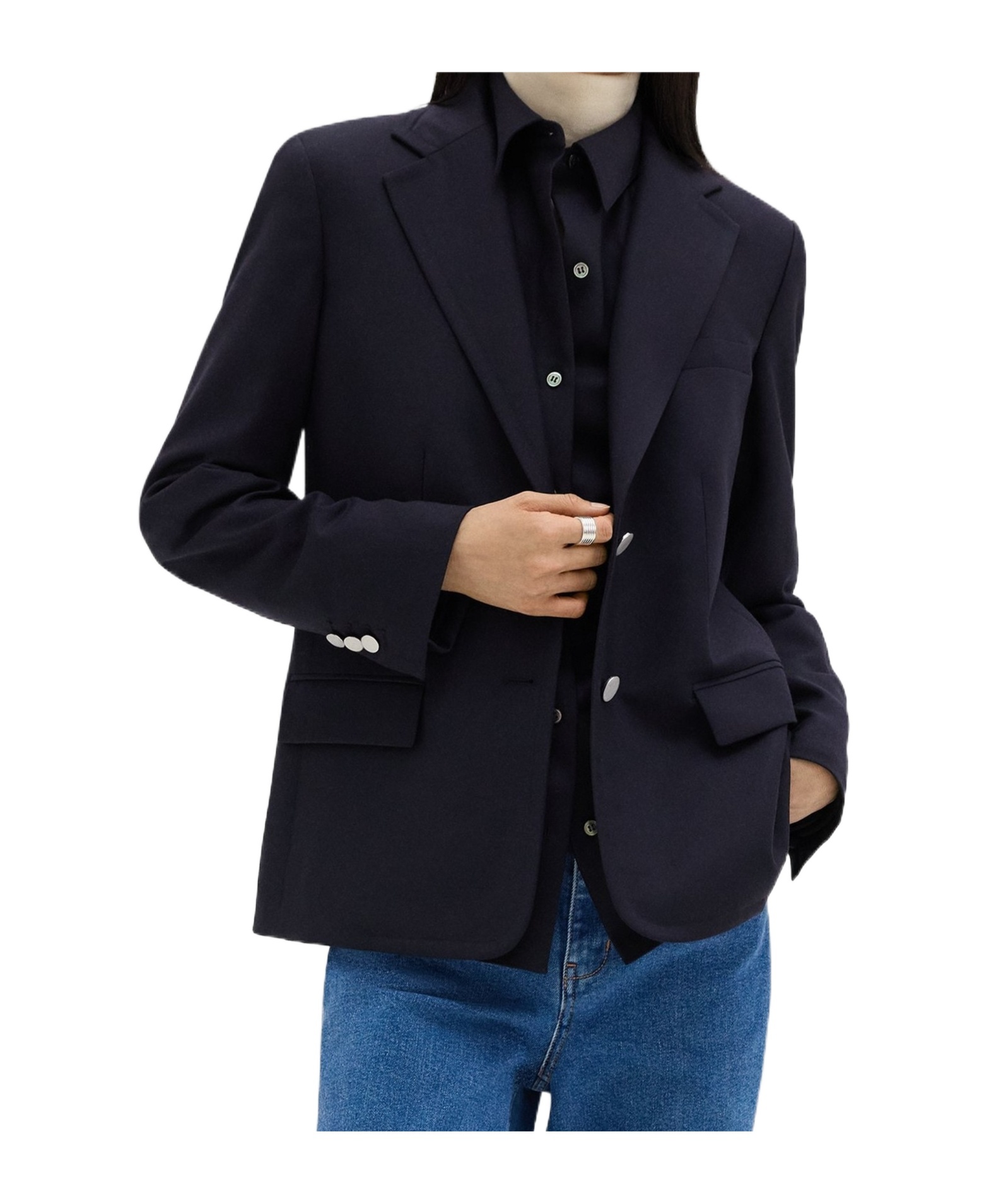 Theory Long-sleeved Suit Coat In Black