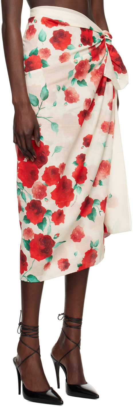 Magda Butrym Off-white Floral Maxi Skirt In Nude