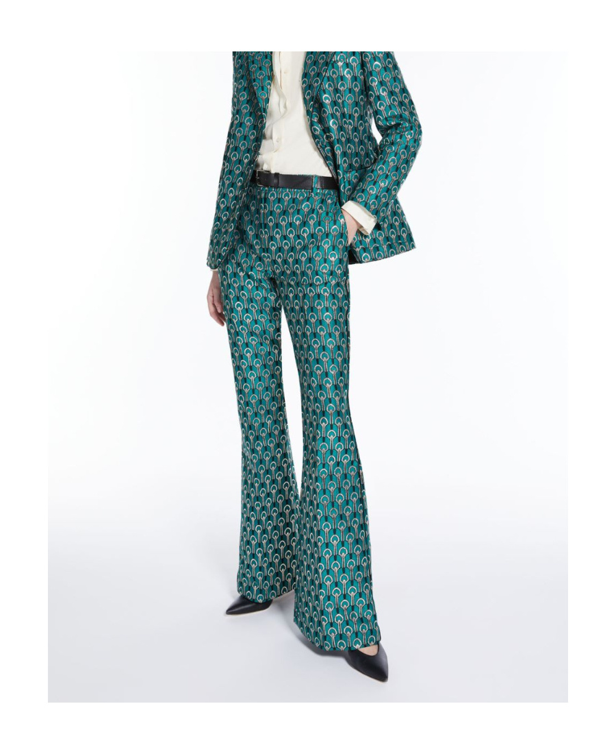 Weekend Max Mara Jacquard Casual Pants In Green