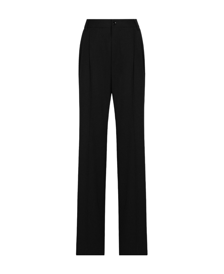 Dolce & Gabbana Box-pleat High-waisted Trousers In Black