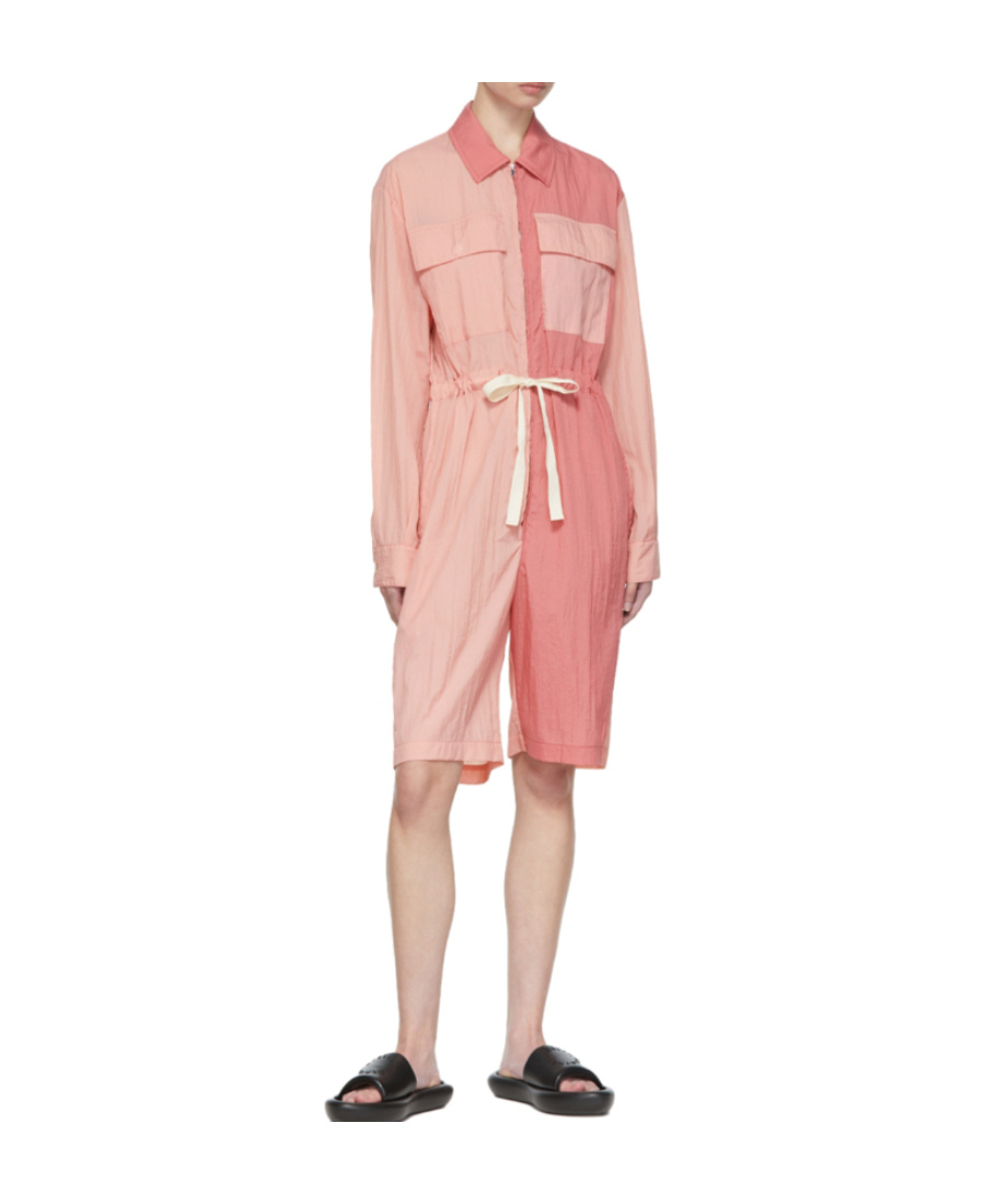 Stella Mccartney Colour-block Drawstring Playsuit In Pink