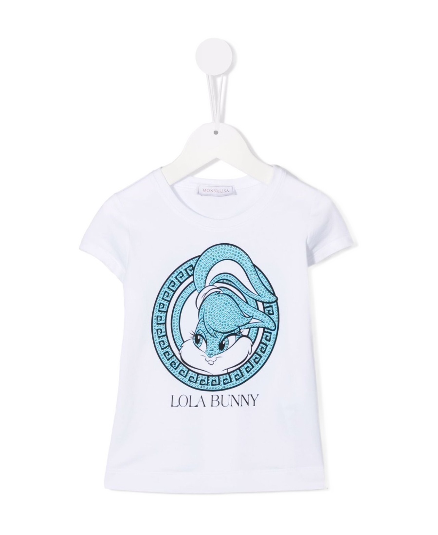 Monnalisa Lola Bunny Cotton T-shirt In White