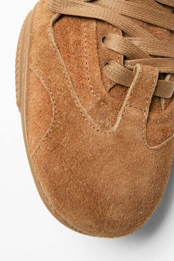Acne Studios Suede Lace-up Sneakers In Brown
