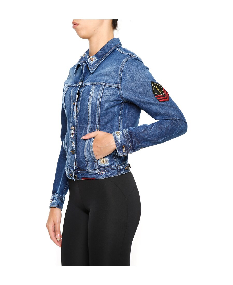 Saint Laurent A Well-fitting Denim Coat In Blue