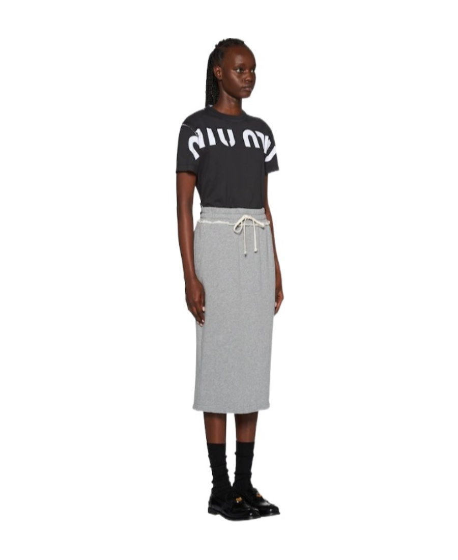 MIU MIU LOGO-PRINT COTTON T-SHIRT 