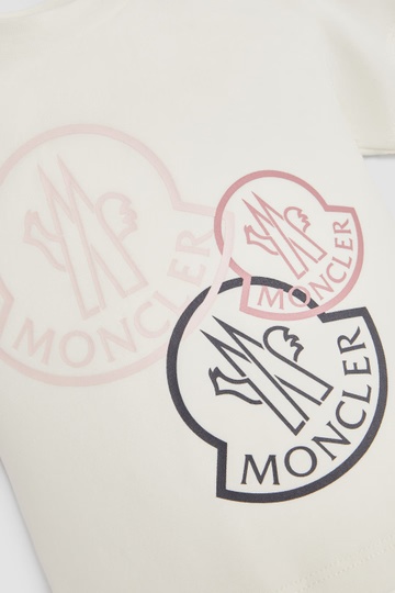 Moncler Enfant Logo-embroidered Crewneck T-shirt In White