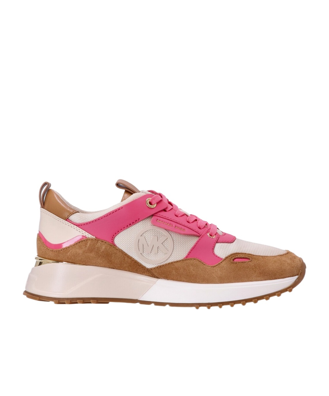 Shop Michael Michael Kors Theo Panelled Sneakers In Nude