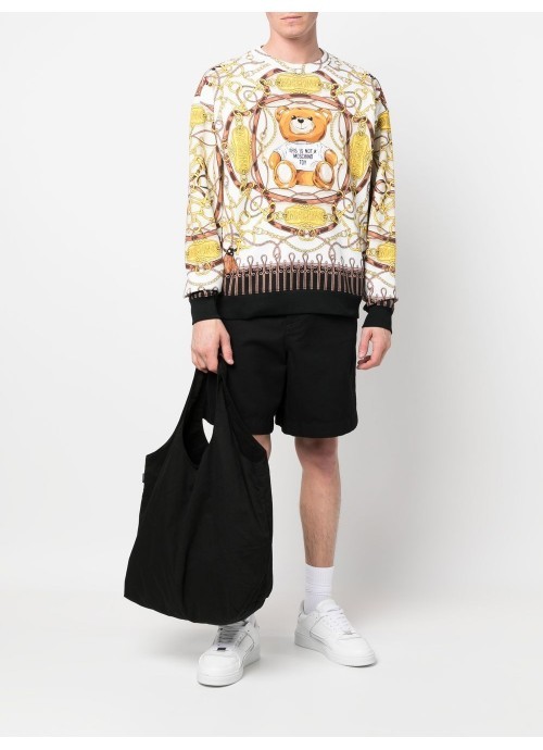 Moschino Logo Crew-neck Sweatshirt In Multicolor