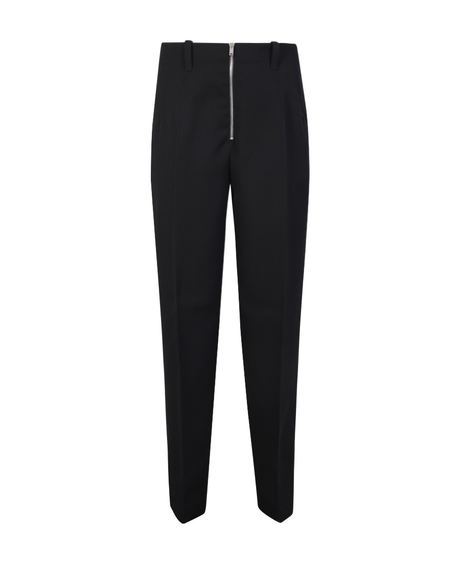 Jil Sander Zip-fastening Wool Tapered Trousers In Black