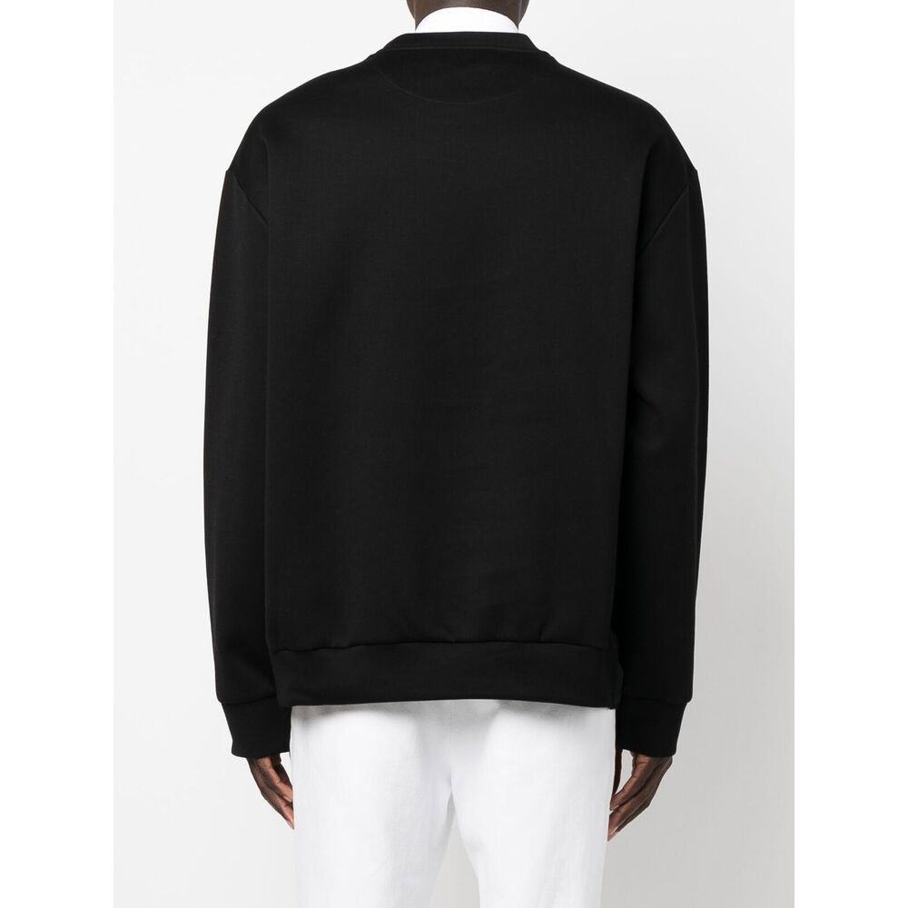 Prada Triangle-logo Cotton Sweatshirt In Black