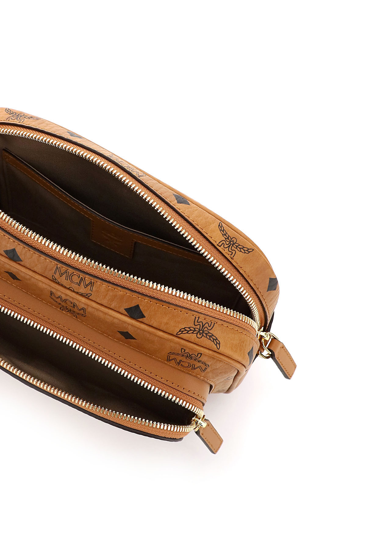 Mcm Small Aren Crossbody Bag In Brown