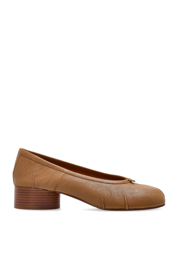 Maison Margiela 30mm Tabi Leather Pumps In Brown