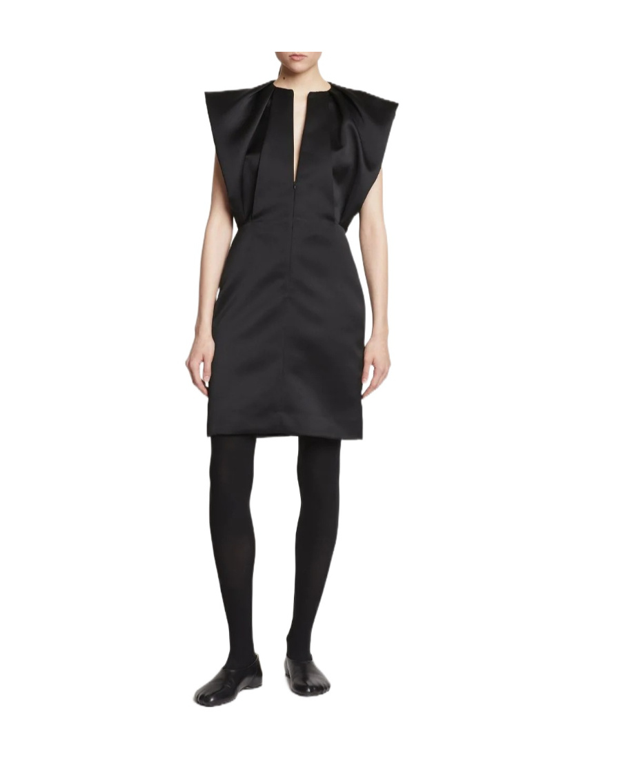 Proenza Schouler Satin Shift Mini Dress In Black