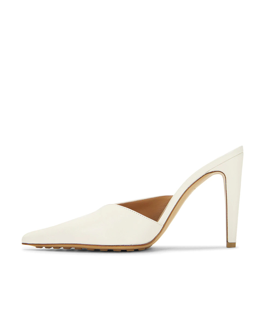 Bottega Veneta Punta Leather Mules In White