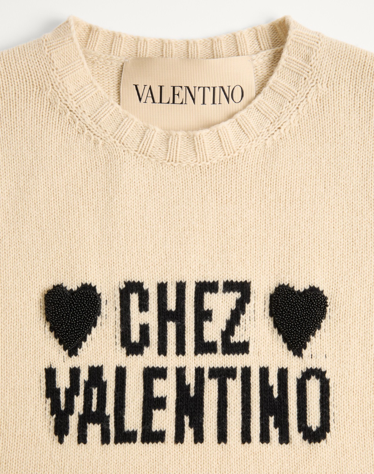 Valentino Chez  Wool Sweater In Neutral