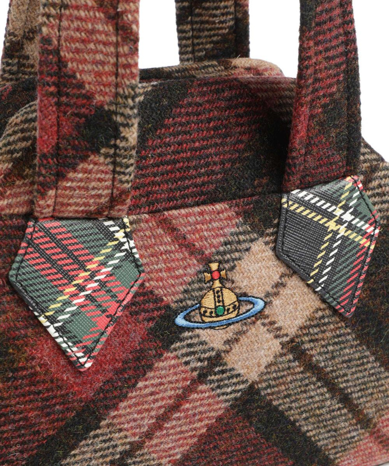 Vivienne Westwood Archive Harris Tweed Check Medium Shoulder Bag In Black