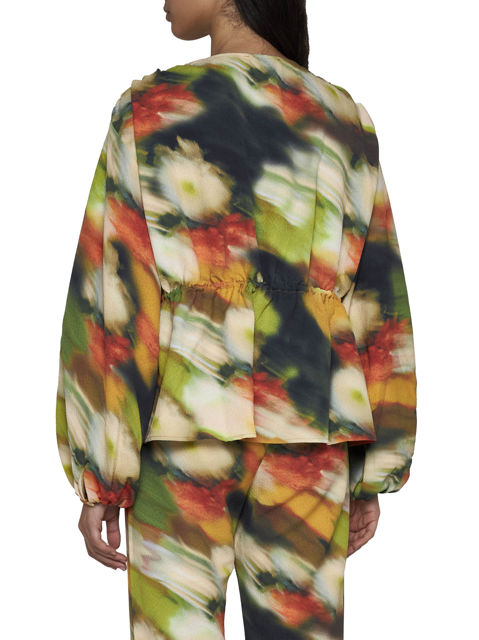 Shop Stine Goya Toni Abstract-pattern Blouse In Nude