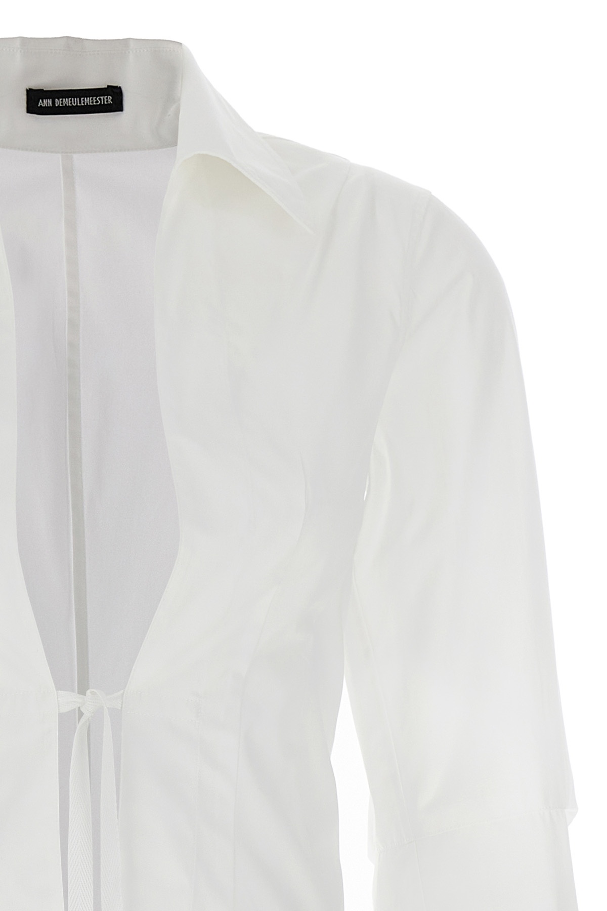 Ann Demeulemeester White Cotton Linsey Blouse In White