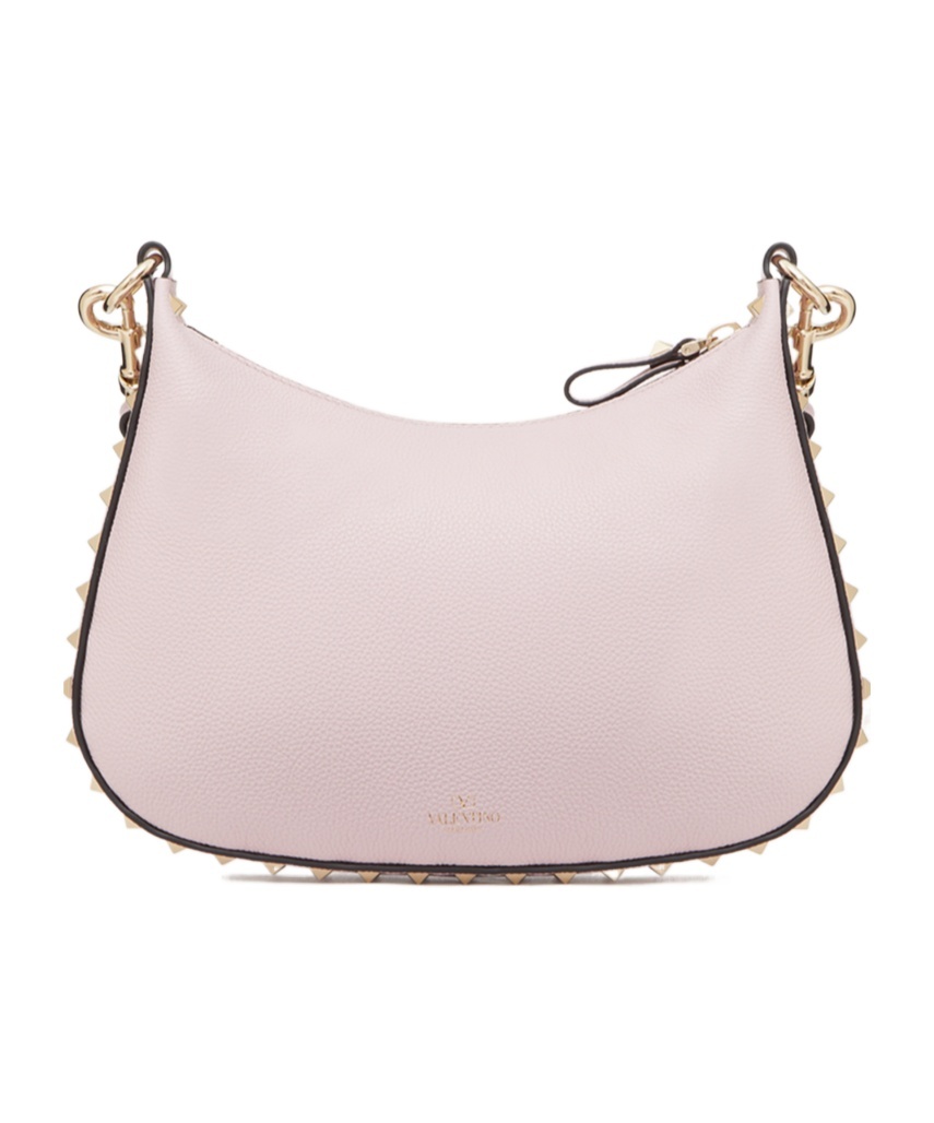 Valentino Small Rockstud Leather Shoulder Bag In Pink