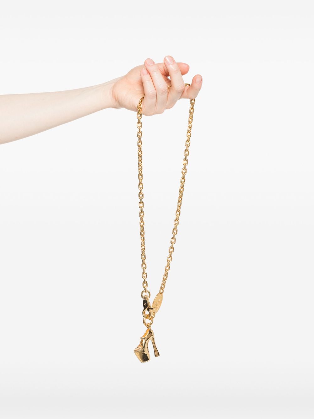 Vivienne Westwood Link Chain Necklace With Shoe Pendant In Gold