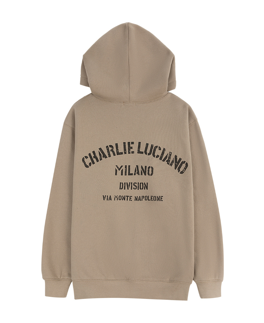 Charlie Luciano Logo Hooded Hooded Hoodie In Brown
