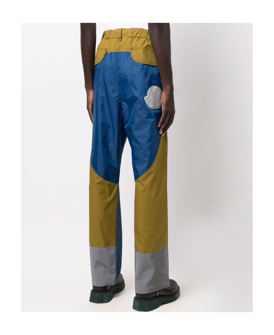 Moncler Colour-block Trousers In Blue