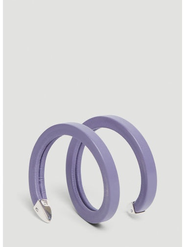 Bottega Veneta Leather Cuff Bracelet In Purple