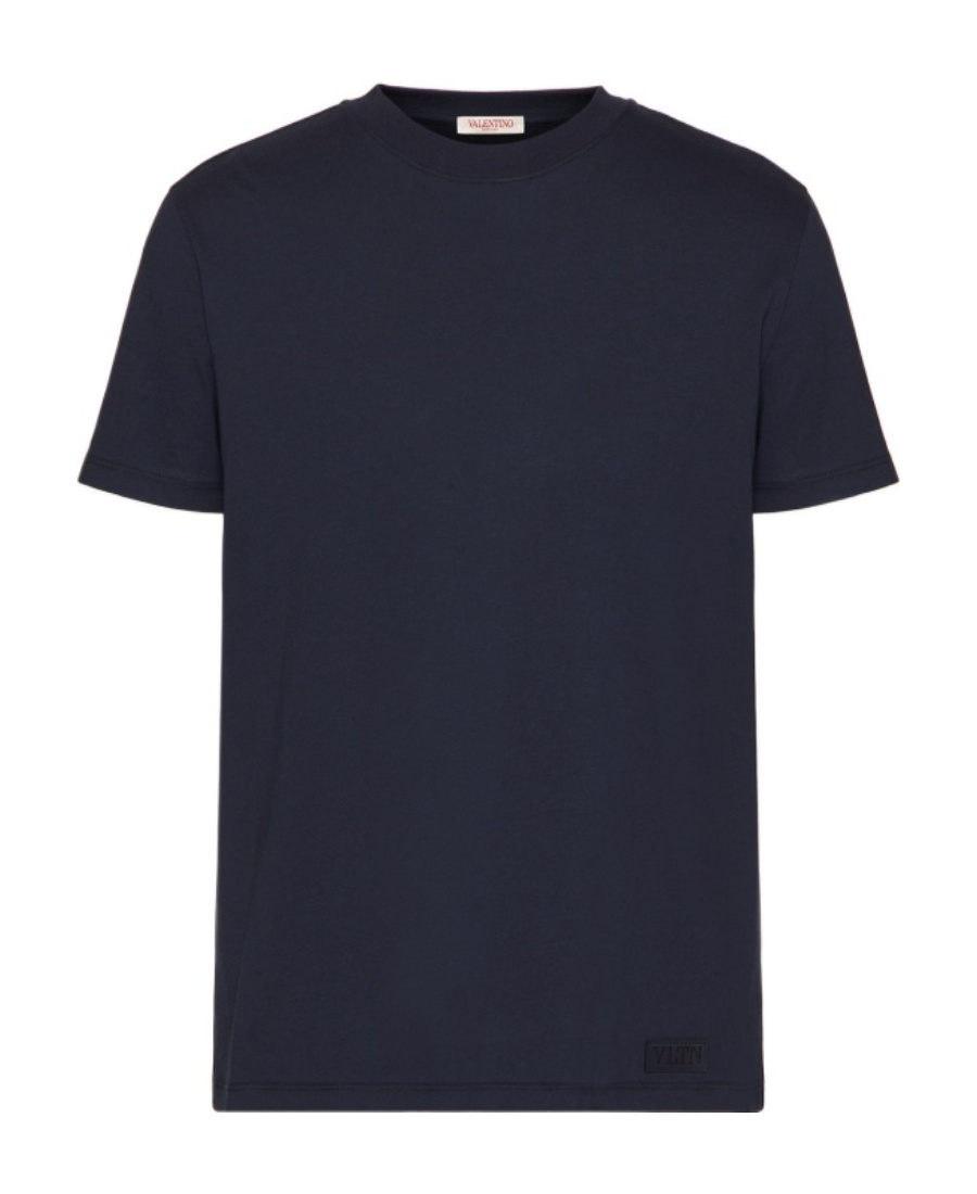 Valentino Logo-appliqu� Cotton T-shirt In Blue