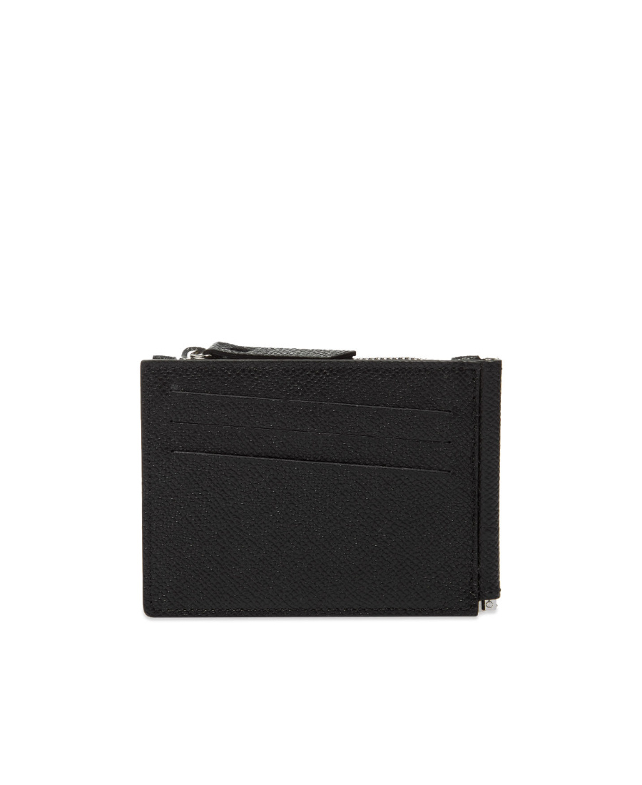 Maison Margiela Signature Stitch Zip Wallet In Black