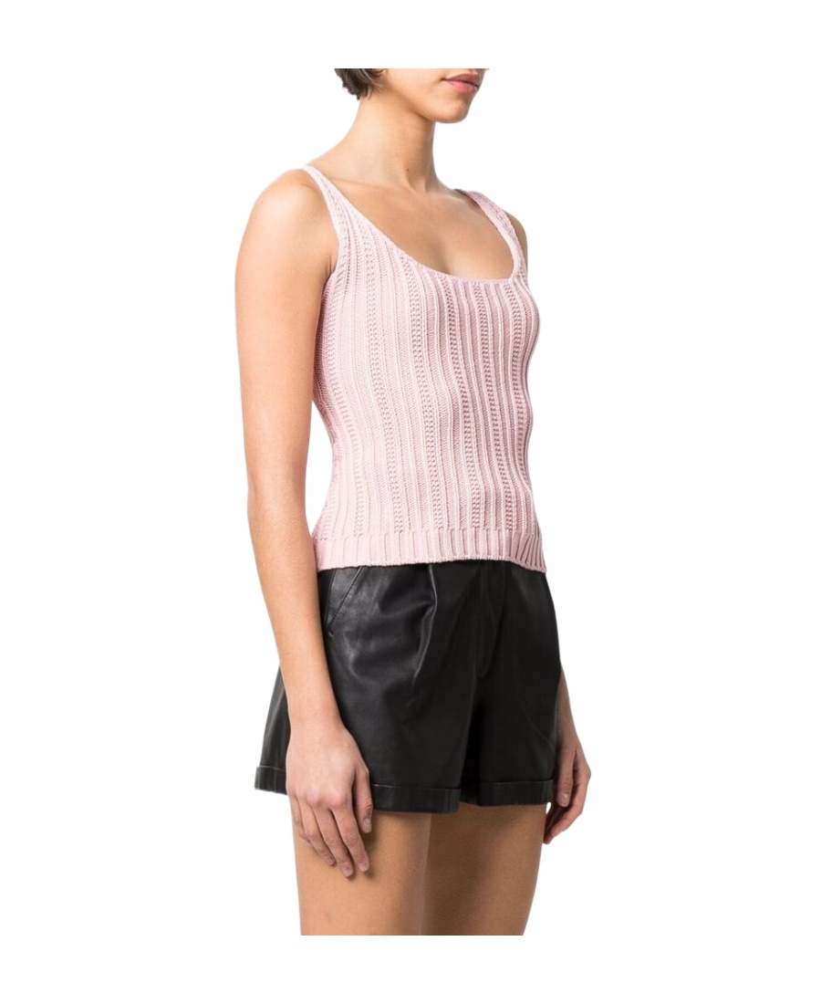 Blumarine Knit Tank Top In Pink