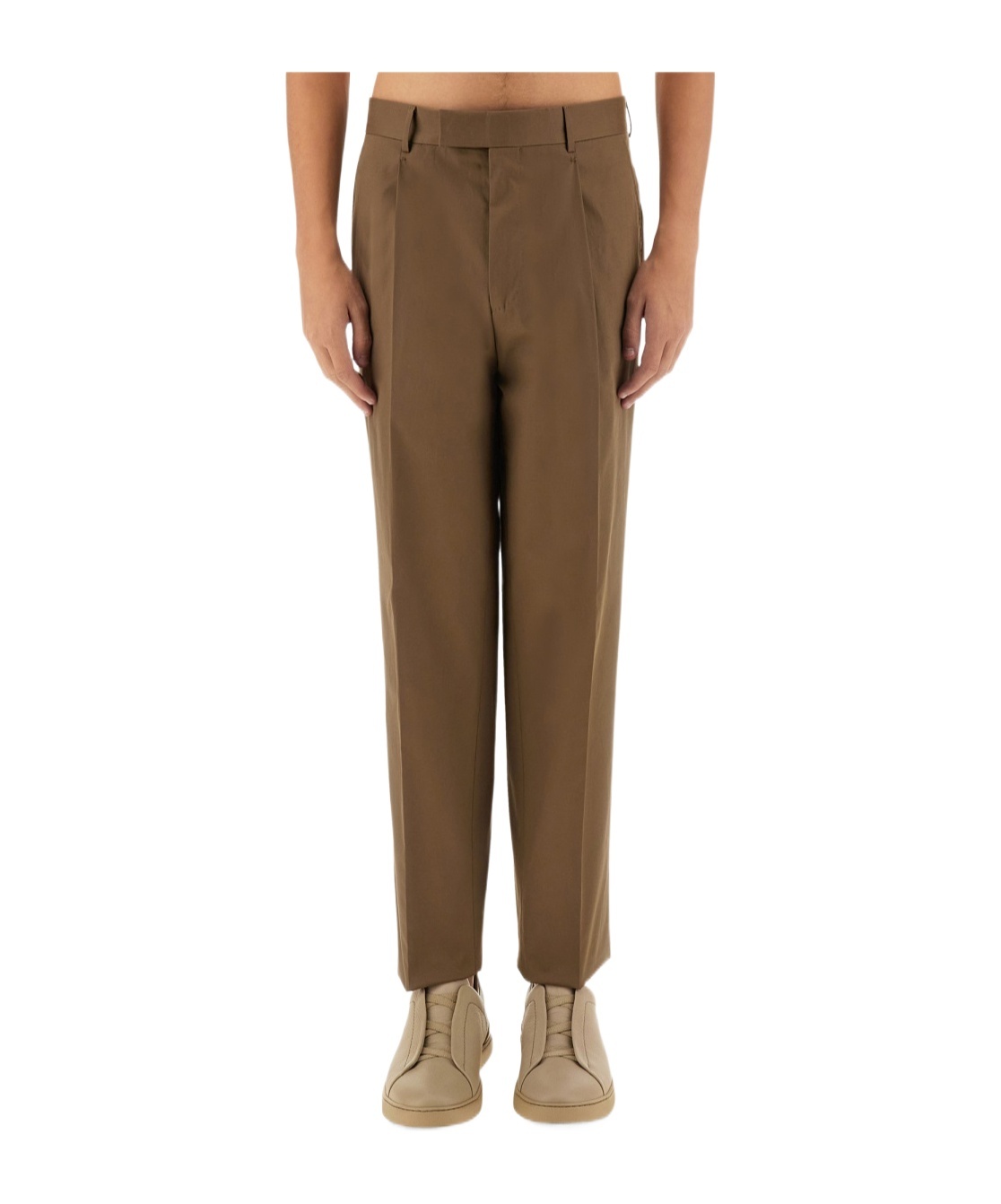 Shop Zegna Loose Fit Casual Pants In Green