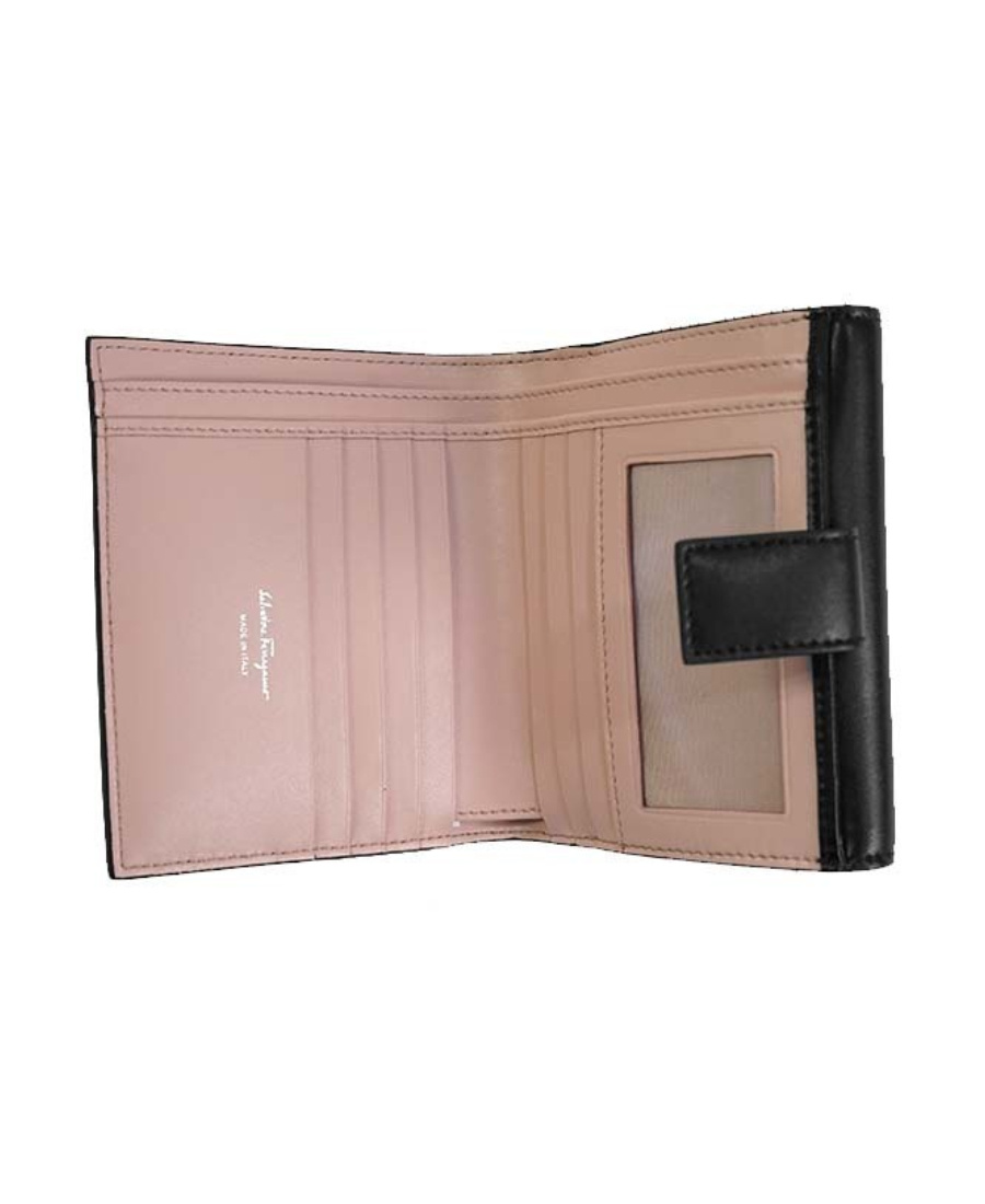 Ferragamo Logo Bowtie Wallet In Black