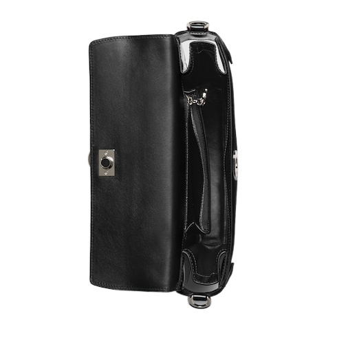 Gucci Small Half-moon Top Handle Bag In Black