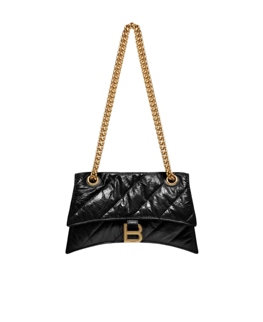 Balenciaga Hourglass S Quilted Shoulder Bag In Black