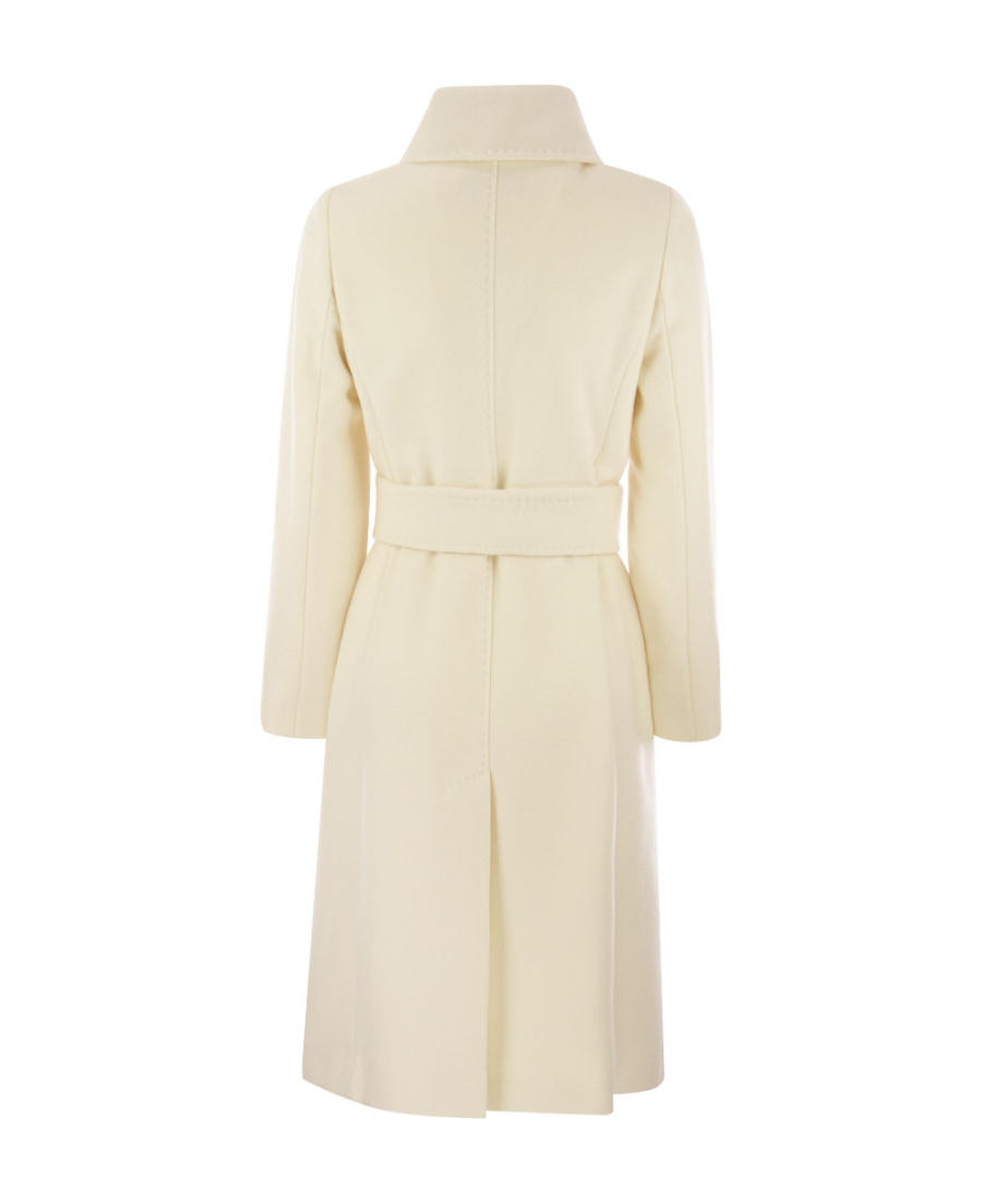 Max Mara Cappotto Bcollag In Lana Bianca Donna In Nude