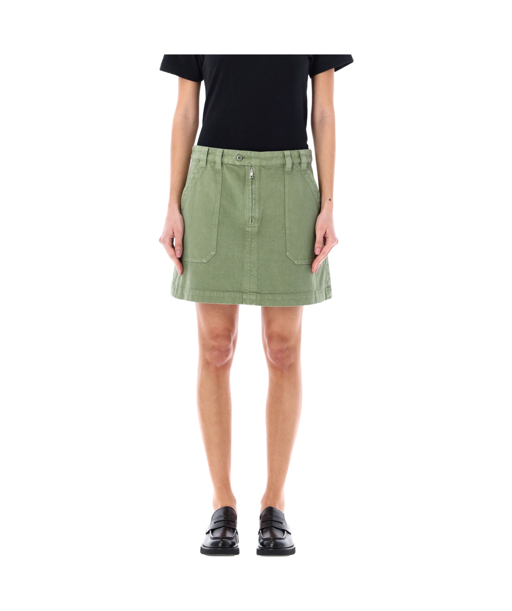 Apc A.p.c. Sarah Mini Skirt In Green